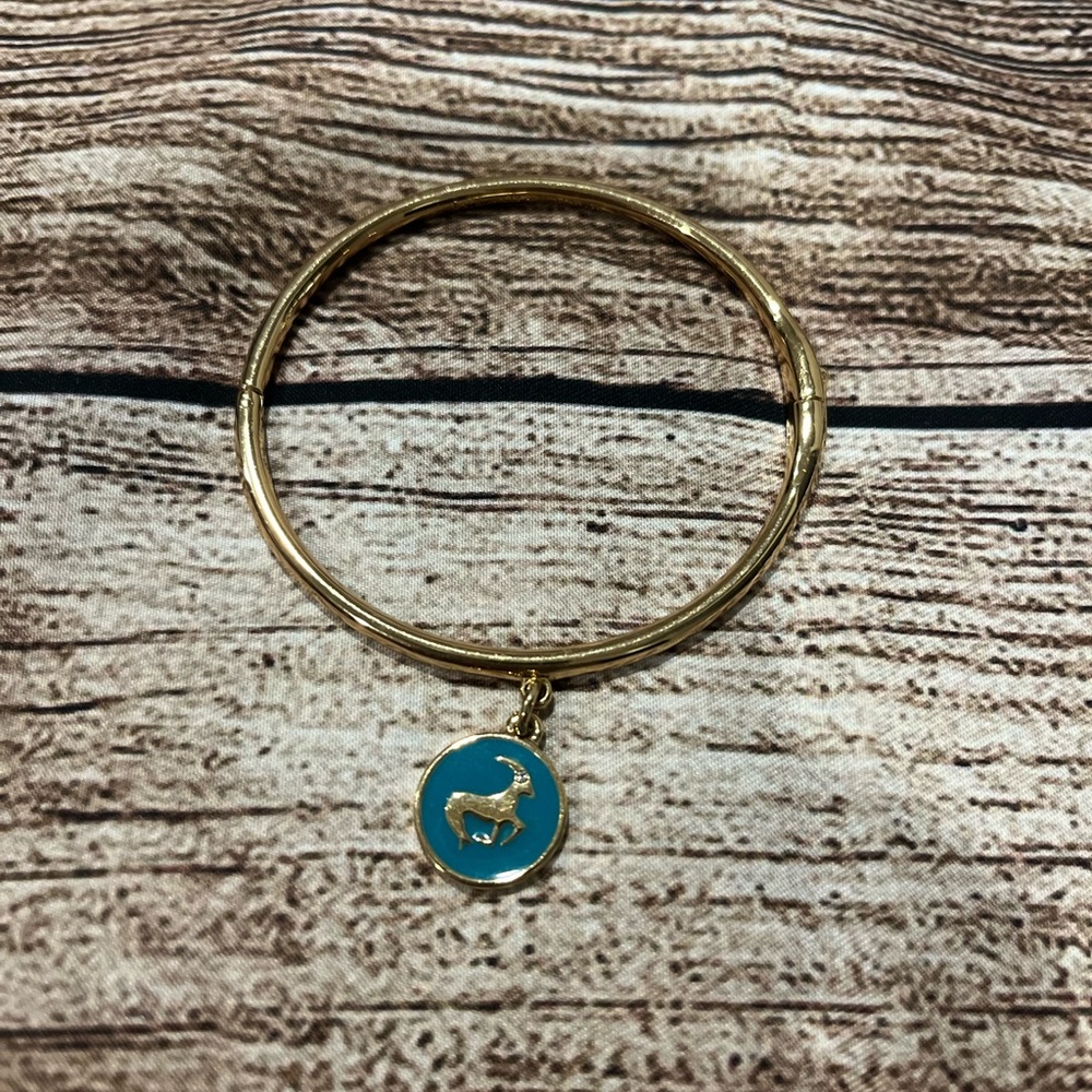 Kate Spade Capricorn Gold Bracelet with Teal Charm